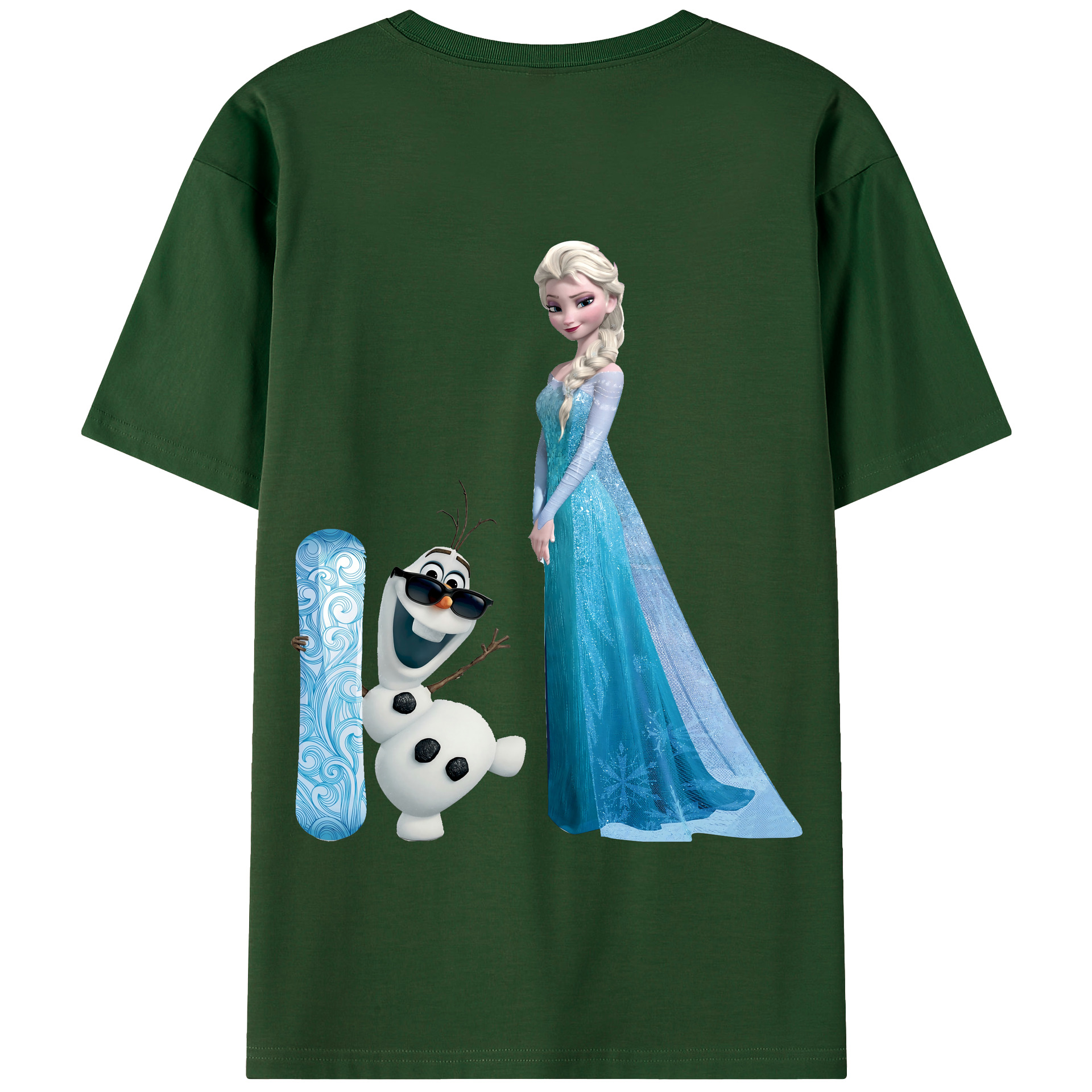 （画像用） アナと雪の女王 アンナ エルサ Frozen Anna Elsa 綿100％半袖Tシャツ（背面プリント）